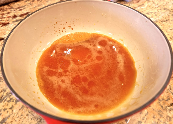 flan sugar melted