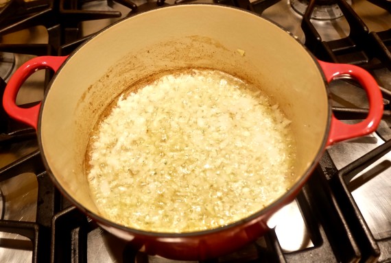 Rice Pilaf onions cooking