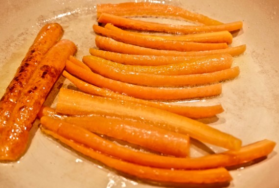 Roasted carrots before brown