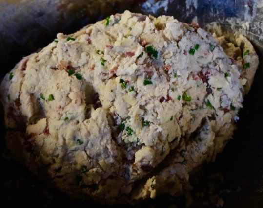 Savory scones with bacon, cheese chives