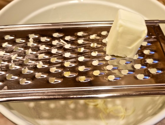 creme bicuits grating butter