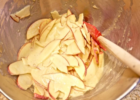 Apple custard apples mixed with custard