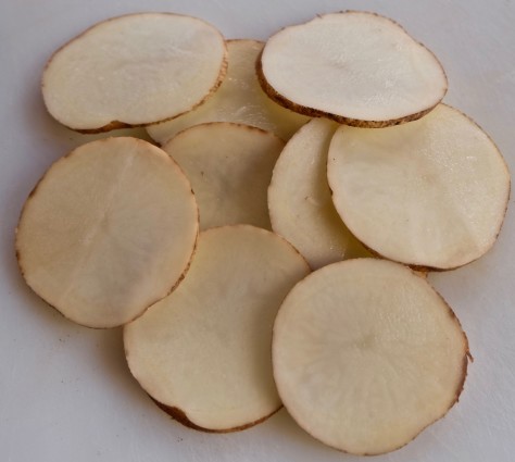 Scalloped potato thin slice