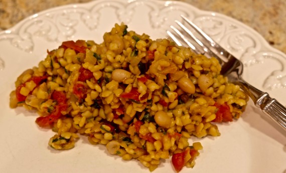 White beans and barley plate