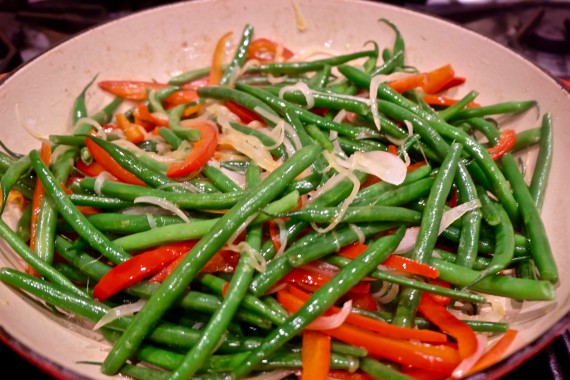 carmelized green beans all cooking