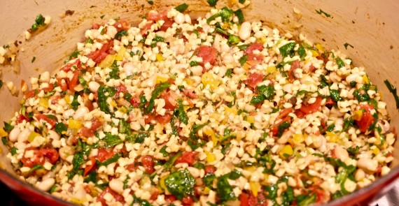 white bean barley beans tomatoes and spinach