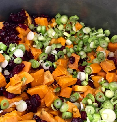 Quinoa potaotes, scallions cranberries