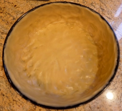 fancy cake dough lined pan