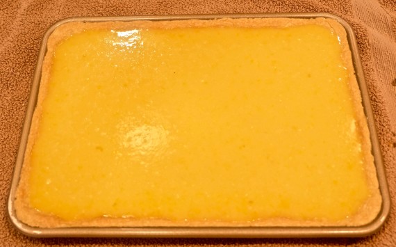 Lemon bars dough baked with filling