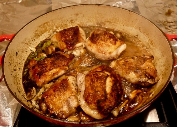 caramel chicken added back to pan