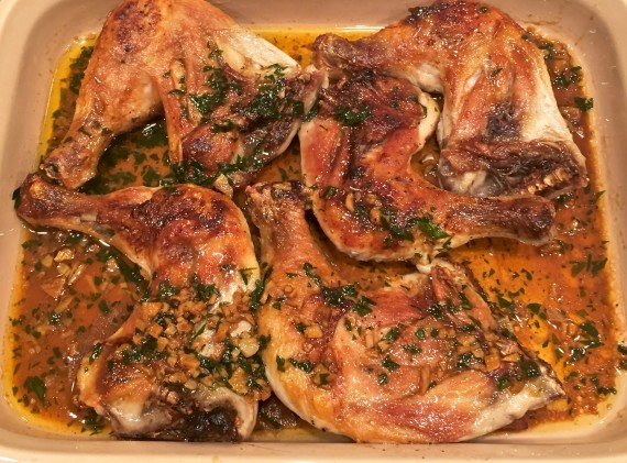 chicken soy in baking pan