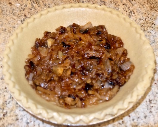 tomato tart onions fried in baking dish