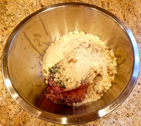 turkey meatballs in bowl with ingredients 1