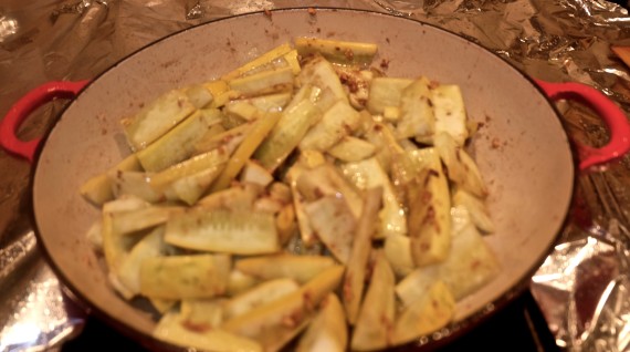 Zucchini in skillet