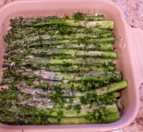 asparagus parmesan with herbs