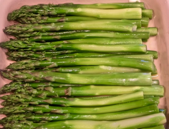 asparagus parmesean tucked in dish