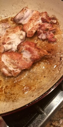 chicken skillet browning in pan