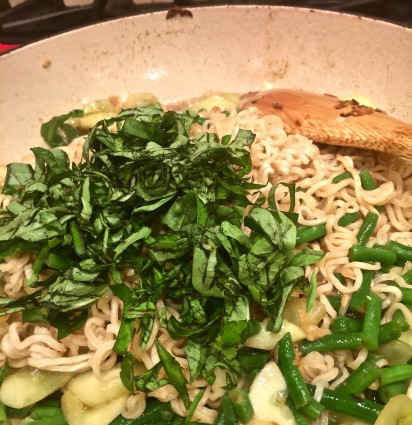 cucumber noodle with basil added