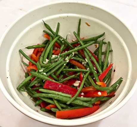 French beans with oil and garlic