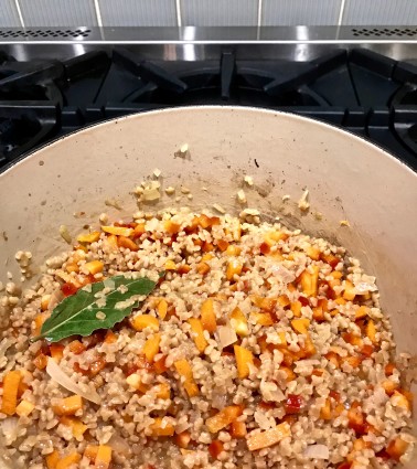 Lemon barley carrots and red pepper