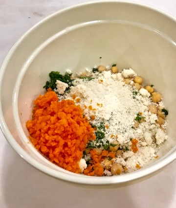 Chickpea salad carrots and parmesan