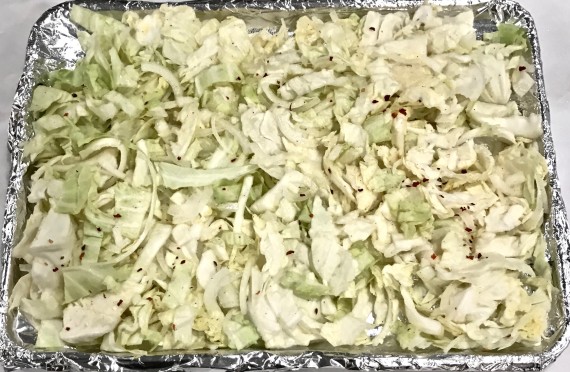 sauteed cabbage in pan