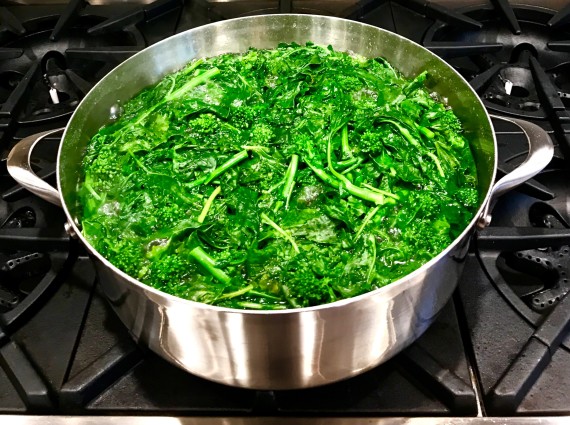 cavatappi broccoli rabe boiling