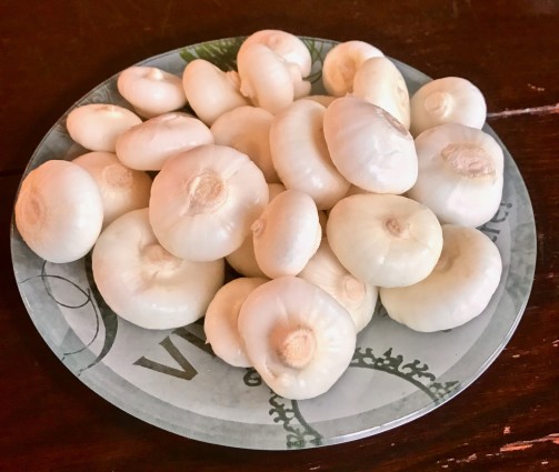 cipollini onions on plate