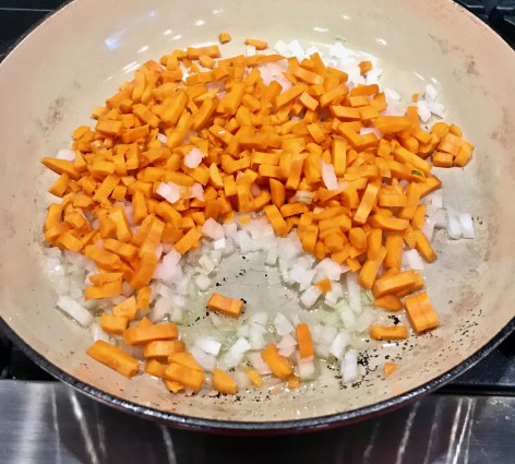 veal loaf carrots and onions cooking