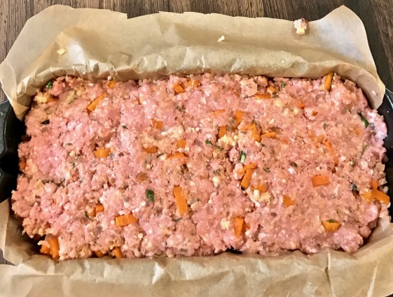 veal loaf in pan before cooking